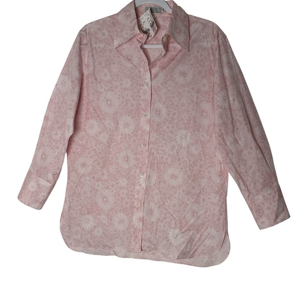 New BARNEYS NEW YORK Size 46 Shirt Mens PinkCottonButtons Up Designer Career